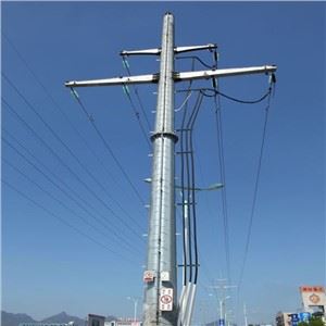 Menara Penghantaran Kuasa Elektrik Monopole Keluli Tergalvani Hot DIP